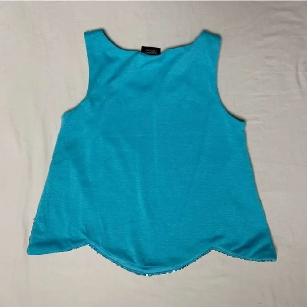 Sequin Girl’s Tank Top Turquoise Blue Green Vacation Cute Adorable